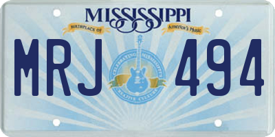 MS license plate MRJ494