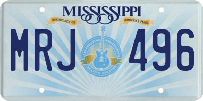 MS license plate MRJ496