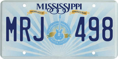 MS license plate MRJ498