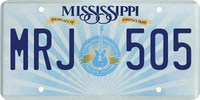 MS license plate MRJ505