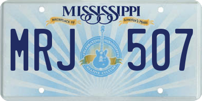 MS license plate MRJ507