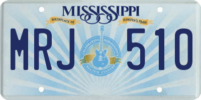 MS license plate MRJ510