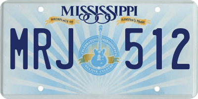 MS license plate MRJ512