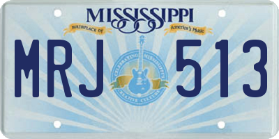 MS license plate MRJ513