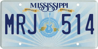 MS license plate MRJ514