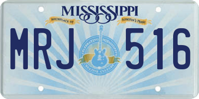 MS license plate MRJ516