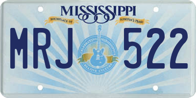 MS license plate MRJ522