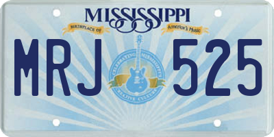 MS license plate MRJ525