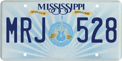 MS license plate MRJ528