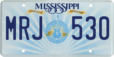 MS license plate MRJ530