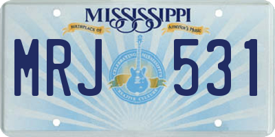 MS license plate MRJ531
