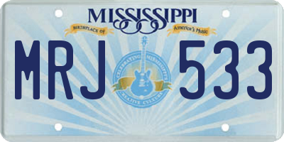 MS license plate MRJ533