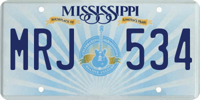 MS license plate MRJ534