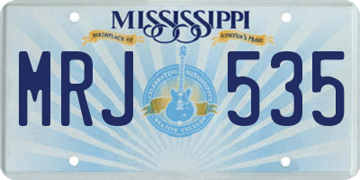 MS license plate MRJ535