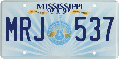 MS license plate MRJ537