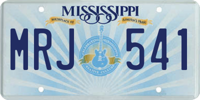 MS license plate MRJ541