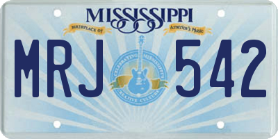 MS license plate MRJ542