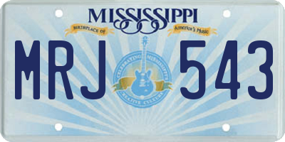 MS license plate MRJ543