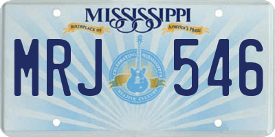 MS license plate MRJ546