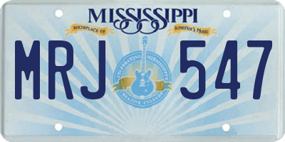 MS license plate MRJ547
