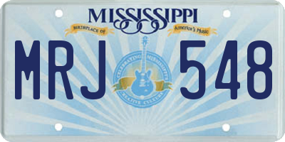 MS license plate MRJ548