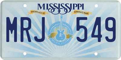 MS license plate MRJ549