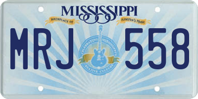 MS license plate MRJ558