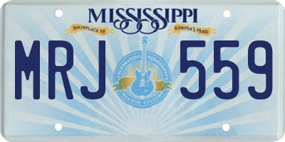 MS license plate MRJ559