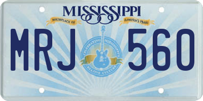 MS license plate MRJ560