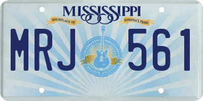 MS license plate MRJ561