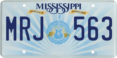MS license plate MRJ563
