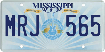 MS license plate MRJ565