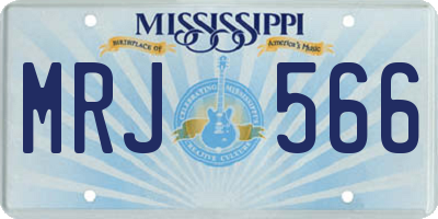 MS license plate MRJ566