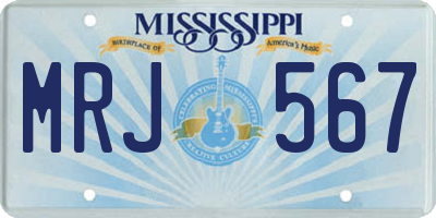 MS license plate MRJ567