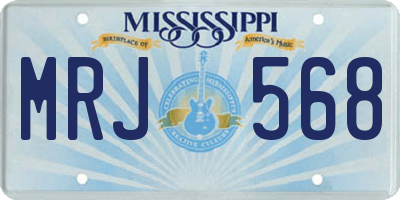 MS license plate MRJ568