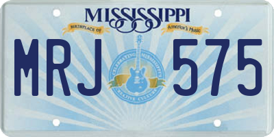MS license plate MRJ575