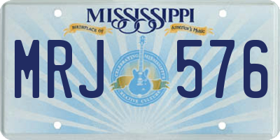 MS license plate MRJ576