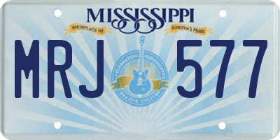 MS license plate MRJ577