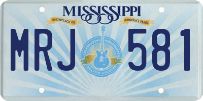 MS license plate MRJ581