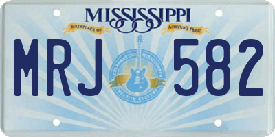 MS license plate MRJ582