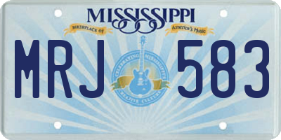 MS license plate MRJ583