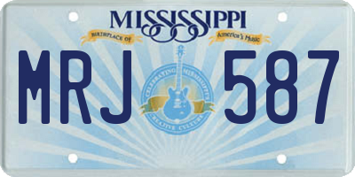 MS license plate MRJ587