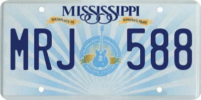 MS license plate MRJ588