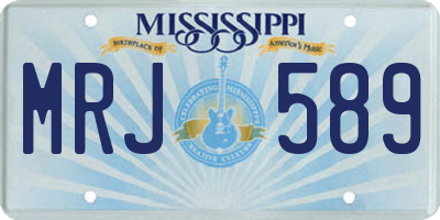 MS license plate MRJ589