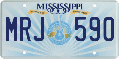 MS license plate MRJ590