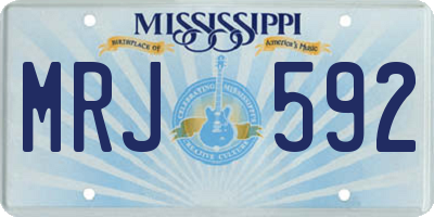 MS license plate MRJ592