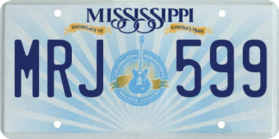 MS license plate MRJ599