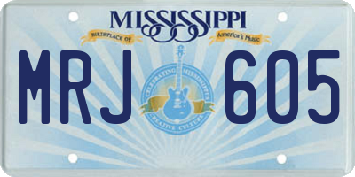 MS license plate MRJ605