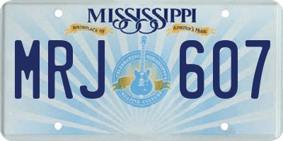 MS license plate MRJ607