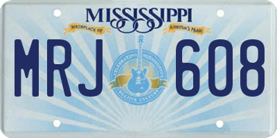 MS license plate MRJ608